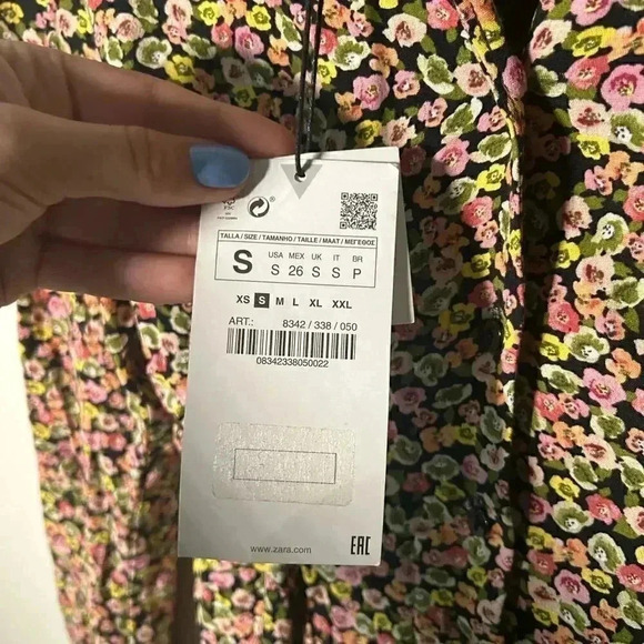 NWT ZARA floral button up mini dress S - Picture 7 of 9